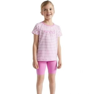 Seed Heritage Core Logo Tee + Core Bike Shorts Lily Stripe Set 3T